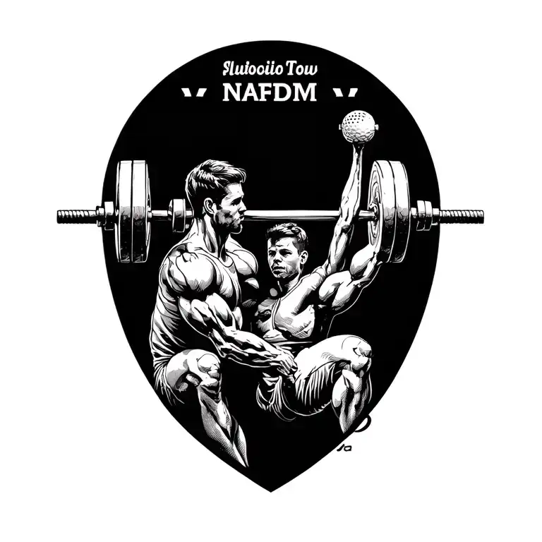 A tattoo showcasing the client's dedication to weightlifting and family, with subtle nods to golf and music tattoo design idea