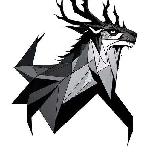 geometric Leshy tattoo design idea