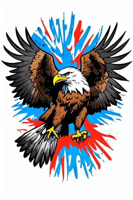 bald eagle soaring tattoo design idea