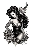 latina pinup tattoo design idea