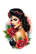 latina pinup tattoo design idea