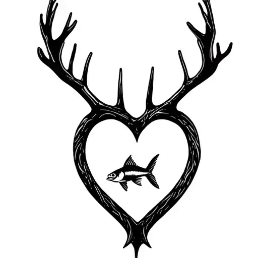 "Gone Bush Forever Free" "Gone Bush Forever Free" "Gone Bush Forever Free" "Gone Bush Forever Free" deer antlers making a heart with a fish jumping tattoo design idea