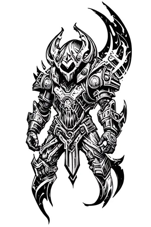complex Doom slayer symbol tattoo design idea