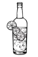 bottle of gin and tonic drink tattoo design idea