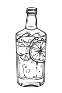 bottle of gin and tonic drink tattoo design idea