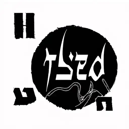Hesed in Hebrew block font tattoo design idea