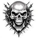 Skull, anger, fearsome, freedom, justice, punishment, avenged tattoo design idea