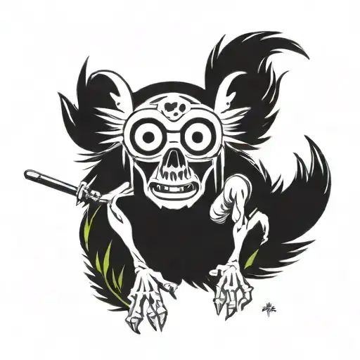 princess mononoke and kodama   tattoo design idea