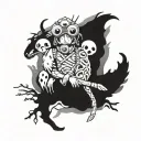 princess mononoke and kodama   tattoo design idea