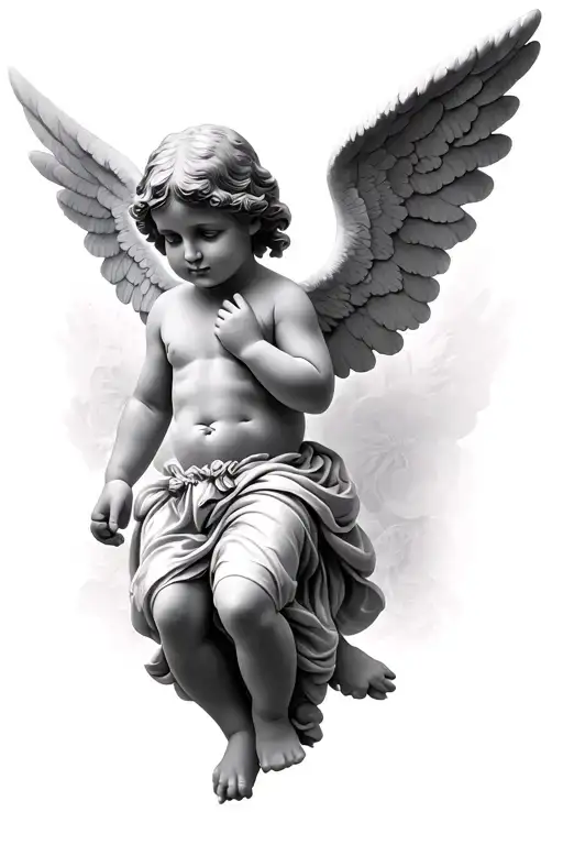 cherub angel tattoo design idea