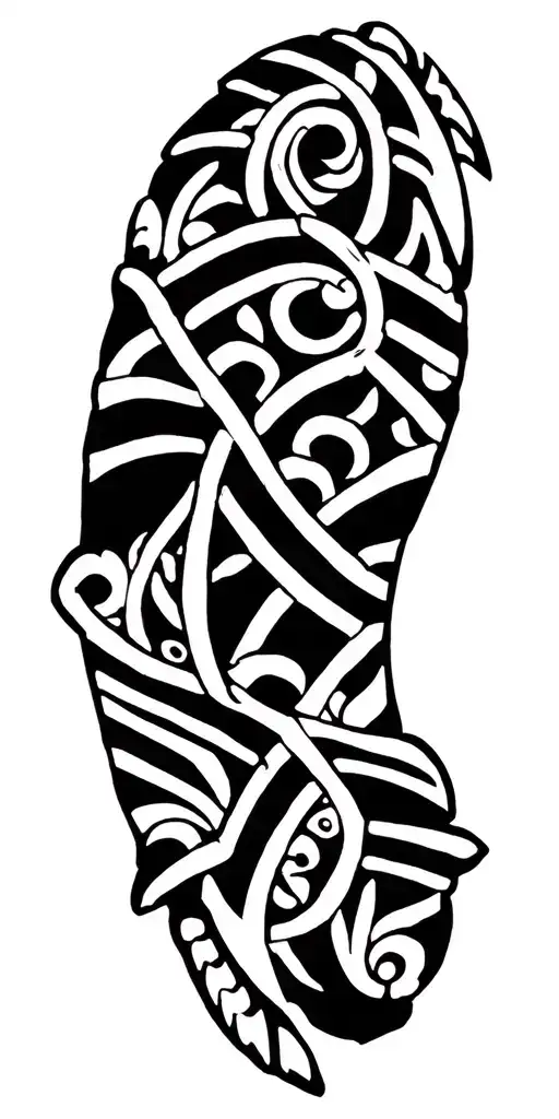 Native American intertwined and Lumbee Turtles  tattoo design idea