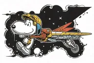 snoopy flying ace tattoo design idea