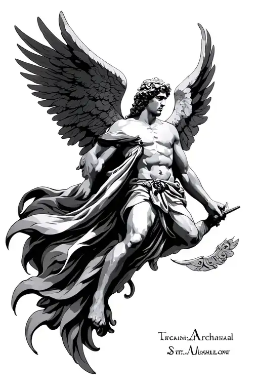 St. Michael archangel tattoo design idea